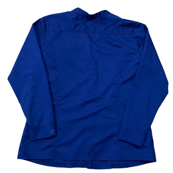 Healing Hands Purple Label Classic Fit Navy Blue Button Down Scrub Jacket Sz L - Picture 2 of 7